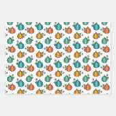 Blue Pumpkins Ghosts Halloween Gemengde Patronen Inpakpapier Vel (Voorkant 3)