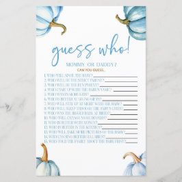 Blue Pumpkins Guess Wie Baby shower spel