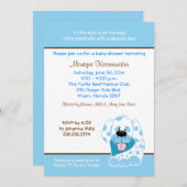 Blue Puppy 5x7 Baby shower Uitnodiging (Voorkant / Achterkant)