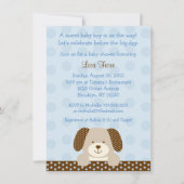 Blue Puppy Baby shower Kaart (Voorkant)
