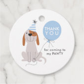 Blue Puppy Dog Birthday Party Bedankjes Labels (Voorkant)