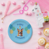 Blue Puppy Dog Verjaardag Paw-ty Papieren Bordje (Feest)