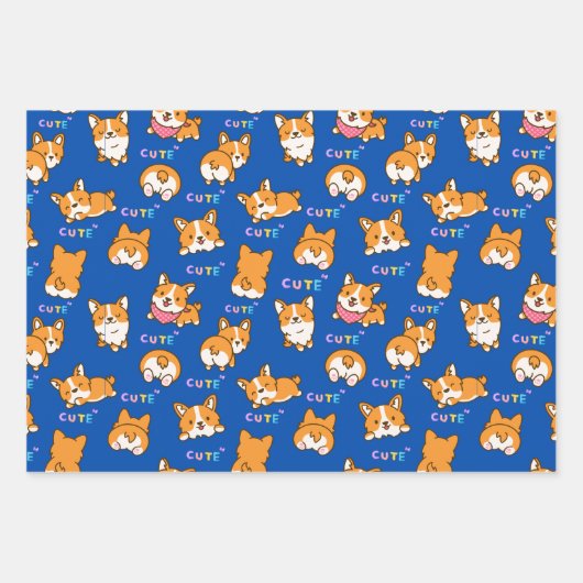 Blue Puppy Inpakpapier Vel (Voorkant 2)