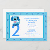 BLUE PUPPY Paw Print 5x7 uitnodiging op zaterdag (Voorkant / Achterkant)