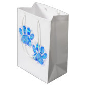 Blue Puppy Paw Prints Waterverf Medium Cadeauzakje (Achterkant Gekanteld)