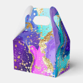 Blue, Purple and Gold Ink Birthday Party Bedankdoosjes (Achterkant)