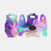 Blue, Purple and Gold Ink Birthday Party Bedankdoosjes (Uitgevouwen)