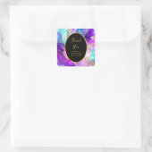 Blue, Purple and Gold Ink Birthday Party Vierkante Sticker (Tas)