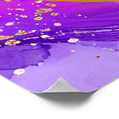 Blue, Purple and Gold Ink Birthday Party Welcome Poster (Hoek)