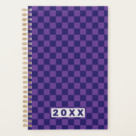 Blue Purple Checkerboard Planner