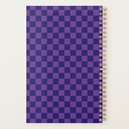 Blue Purple Checkerboard Planner (Achterkant)