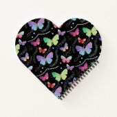 Blue Purple Chic Butterflies Pattern Notitieboek (Achterkant)