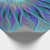 Blue Purple Flower Dream Abstract Fractal Art Cadeaupapier (Hoek)