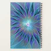Blue Purple Flower Dream Abstract Fractal Art Planner (Achterkant)