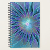 Blue Purple Flower Dream Abstract Fractal Art Planner (Voorkant)