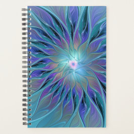 Blue Purple Flower Dream Abstract Fractal Art Planner