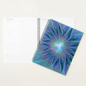 Blue Purple Flower Dream Abstract Fractal Art Planner (Display)