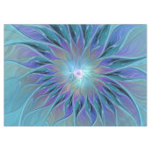 Blue Purple Flower Dream Abstract Fractal Art Tafelkleed (Voorkant (Horizontaal))