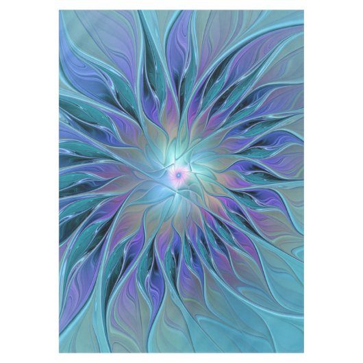 Blue Purple Flower Dream Abstract Fractal Art Tafelkleed (Voorkant)