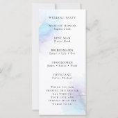 Blue Purple Gold Abstract Heart Wedding Program  (Achterkant)