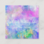 Blue Purple Gold Abstract  Square Business Card Vierkante Visitekaartje (Voorkant)