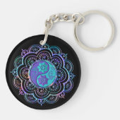 Blue & Purple Mandala Sleutelhanger (Achterkant)