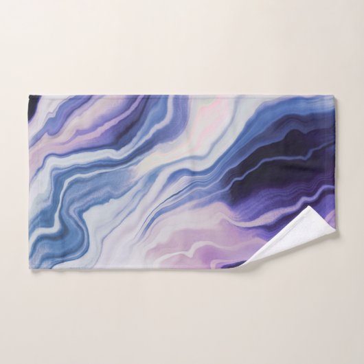 Blue purple marble paint handdoek (Handdoek)