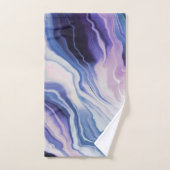 Blue purple marble paint handdoek (Handdoek)