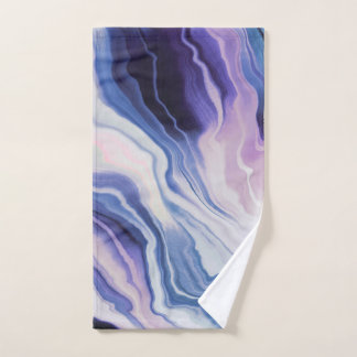Blue purple marble paint handdoek
