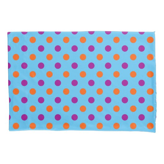 Blue Purple Orange Polka Dot Pattern Kussensloop (Voorkant)