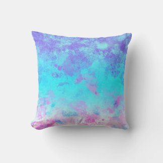 Blue Purple Pink Paint Splash Pastel Abstract Kussen