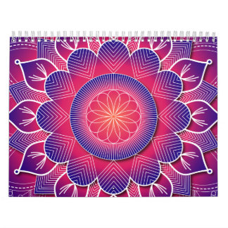 Blue Purple Traditional Mandala Design     Kalender