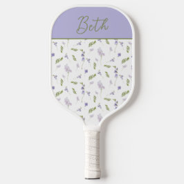 Blue Purple Watercolor Wildflower Custom Name  Pickleball Paddle