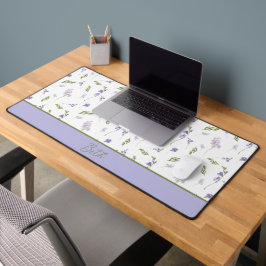 Blue Purple Watercolor Wildflower Monogram Name De Bureaumat