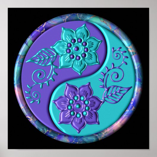 Blue & Purple Yin Yang Poster (Voorkant)