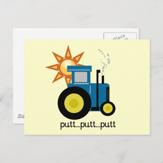 Blue Putt Putt Tractor-overhemden en -cadeaus Briefkaart (Voorkant / Achterkant)