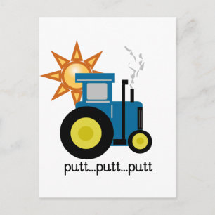 Blue Putt Putt Tractor-overhemden en -cadeaus Briefkaart
