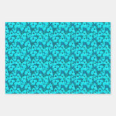 Blue Puya Flowers Botanical Floral Pattern Inpakpapier Vel (Voorkant 3)