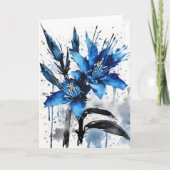 Blue Puya - Watercolor flowers Kaart (Voorkant)