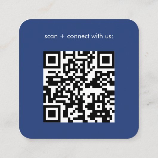 Blue QR Code Logo Square Visitekaartje (Achterkant)