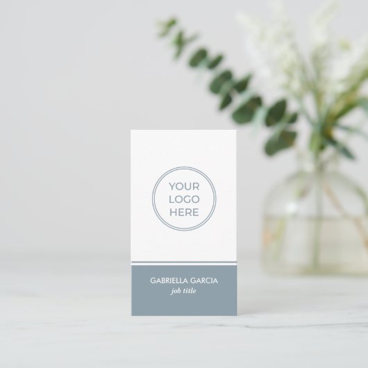 Blue QR Code Logo Visitekaartje (Staand voorkant)