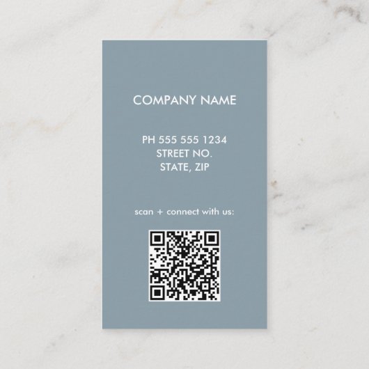 Blue QR Code Logo Visitekaartje (Achterkant)