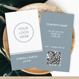 Blue QR Code Logo Visitekaartje