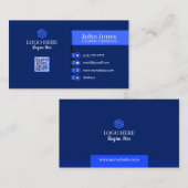 Blue QR Code Visitekaartjes 21 Verpakking van 100 (Voorkant / Achterkant)