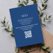 Blue QR Code Wedding Details Timeline Card Informatiekaartje