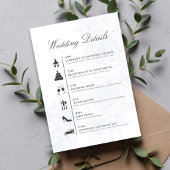 Blue QR Code Wedding Details Timeline Card Informatiekaartje