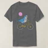 Blue Quaker op de fiets Funny Parrot, eigenaar Pet T-shirt (Design voorkant)