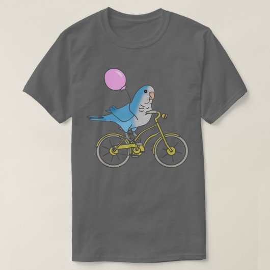 Blue Quaker op de fiets Funny Parrot, eigenaar Pet T-shirt (Design voorkant)