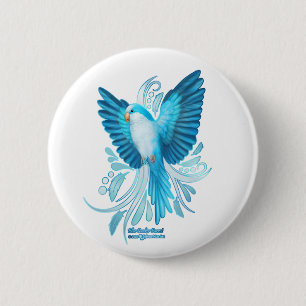 Blue Quaker Parrot Ronde Button 5,7 Cm