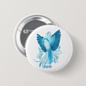 Blue Quaker Parrot Ronde Button 5,7 Cm (Voorkant /achterkant)